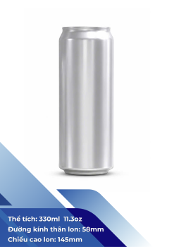 Vỏ lon 330ml 11.3oz sleek